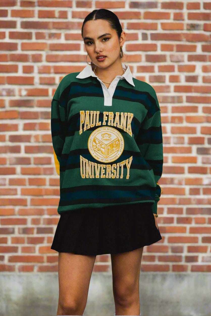 Shop Daisy Street Paul Frank x Daisy Street Varsity Rugby Top Sweater for women – premium loungewear and festival fashion at Spoiled Brat