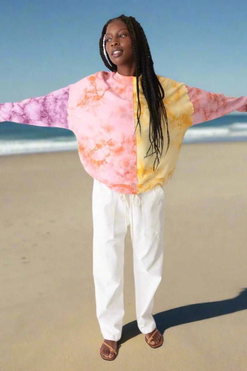 Shop Electric and Rose Electric and Rose Bhodi Patchwork Sweater Long Sleeved Top for women – premium loungewear and festival fashion at Spoiled Brat