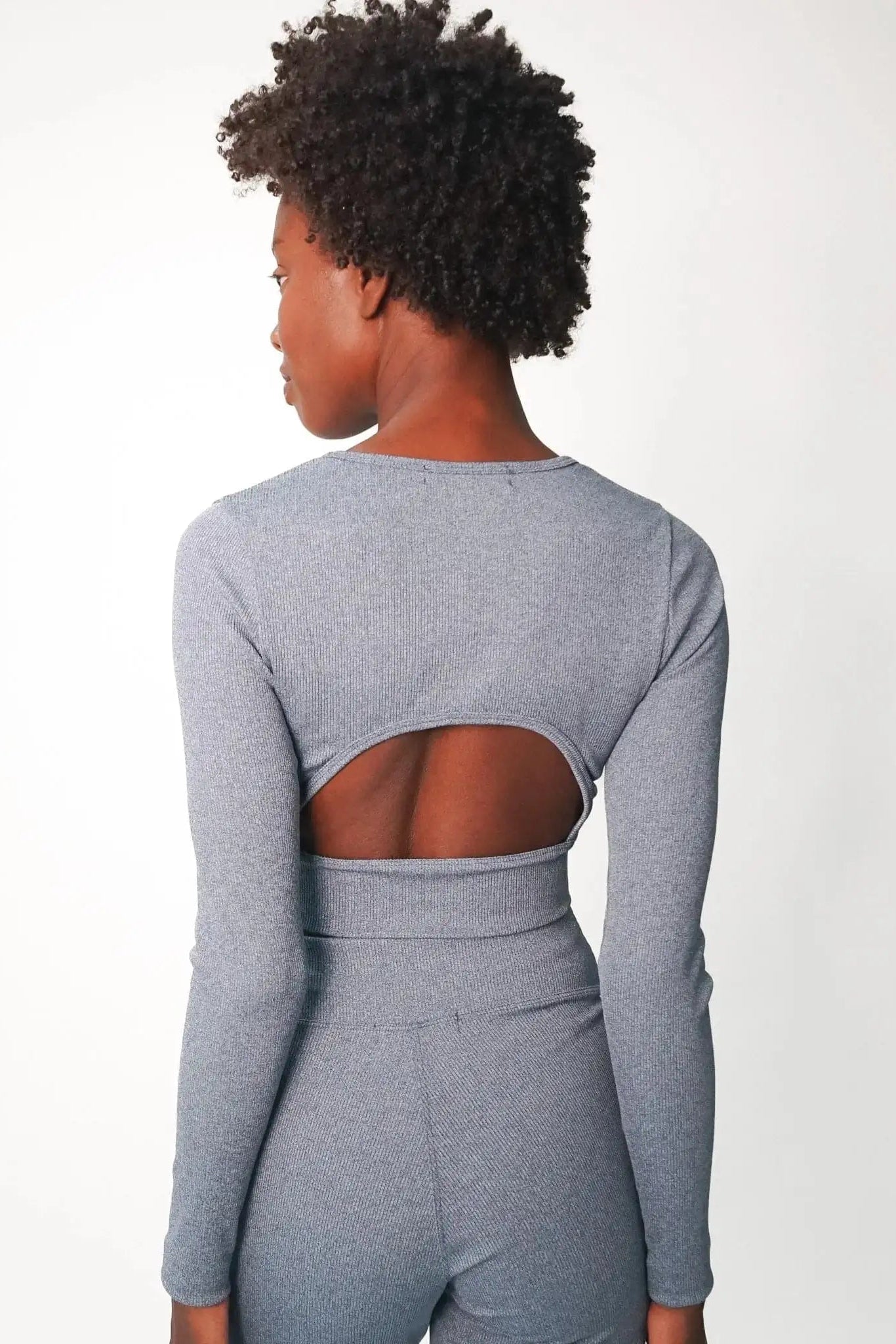 Shop Electric and Rose Electric & Rose Kennedy Rib Crop Top Long Sleeved Top for women – premium loungewear and festival fashion at Spoiled Brat