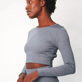 Shop Electric and Rose Electric & Rose Kennedy Rib Crop Top Long Sleeved Top for women – premium loungewear and festival fashion at Spoiled Brat