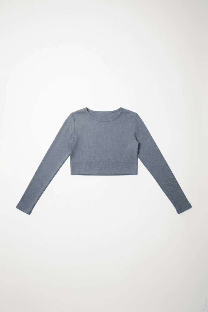 Shop Electric and Rose Electric & Rose Kennedy Rib Crop Top Long Sleeved Top for women – premium loungewear and festival fashion at Spoiled Brat