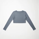 Shop Electric and Rose Electric & Rose Kennedy Rib Crop Top Long Sleeved Top for women – premium loungewear and festival fashion at Spoiled Brat