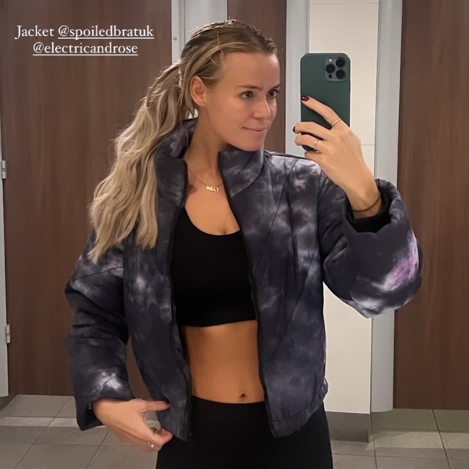 Shop Electric and Rose Electric & Rose Puffer Bomber Jacket as seen on Chloe Meadows Jacket for women – premium loungewear and festival fashion at Spoiled Brat