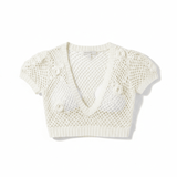 Shop Frankies Bikinis Frankies Bikinis Adaline Crochet Cropped Shirt Crop Top for women – premium loungewear and festival fashion at Spoiled Brat