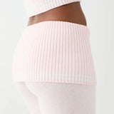 Shop Frankies Bikinis Frankies Bikinis Aimee Cloud Knit Flare Pant in Rosebud Pink Trousers for women – premium loungewear and festival fashion at Spoiled Brat