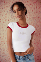 Frankies Bikinis Archie Cotton Tee as seen on Madelaine Petsch & Amelia Gray by Frankies Bikinis – Top – XS | Spoiled Brat UK