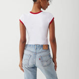Shop Frankies Bikinis Frankies Bikinis Archie Cotton Tee as seen on Madelaine Petsch & Amelia Gray Top for women – premium loungewear and festival fashion at Spoiled Brat