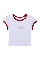 Shop Frankies Bikinis Frankies Bikinis Archie Cotton Tee as seen on Madelaine Petsch & Amelia Gray Top for women – premium loungewear and festival fashion at Spoiled Brat