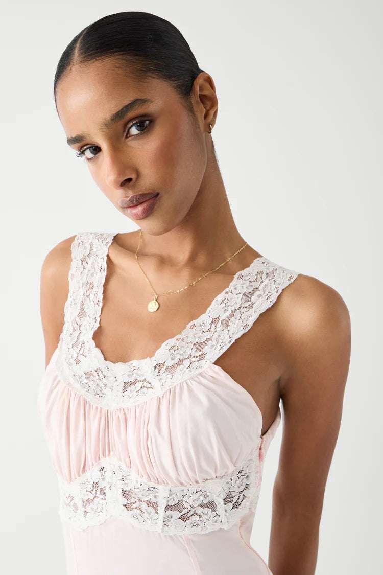 Shop Frankies Bikinis Frankies Bikinis Dakota Maxi Dress in Sweet Dreams Maxi Dress for women – premium loungewear and festival fashion at Spoiled Brat