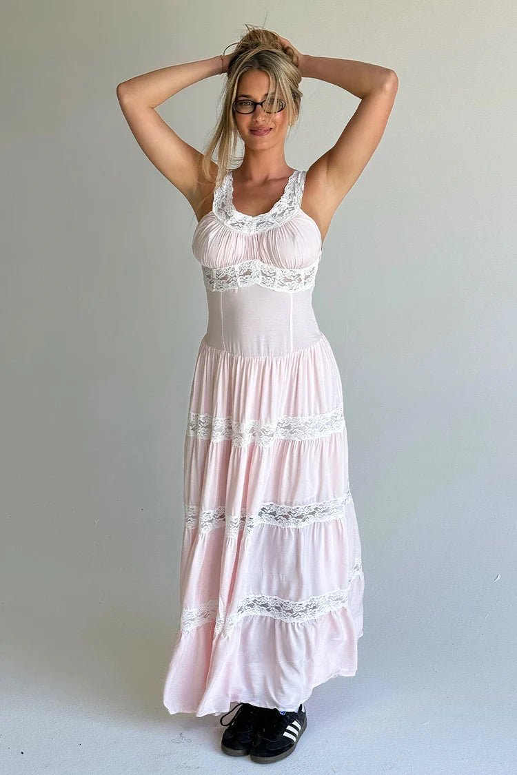 Shop Frankies Bikinis Frankies Bikinis Dakota Maxi Dress in Sweet Dreams Maxi Dress for women – premium loungewear and festival fashion at Spoiled Brat