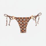 Shop Frankies Bikinis Frankies Bikinis Kailyn Floral String Bikini Bottom in Brown Buttercup Bikini Bottoms for women – premium loungewear and festival fashion at Spoiled Brat