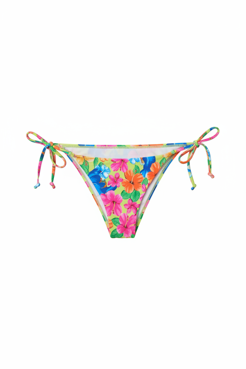 Shop Frankies Bikinis Frankies Bikinis Tia Floral String Bikini Bottom in Neon Surfer Bikini Bottoms for women – premium loungewear and festival fashion at Spoiled Brat