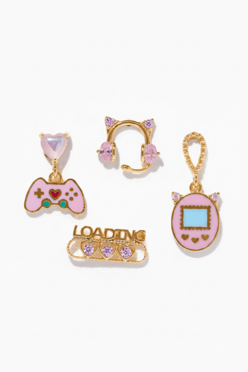 Shop Girls Crew Girls Crew Gamer Gal Earring Stud Set Earrings for women – premium loungewear and festival fashion at Spoiled Brat