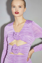 Shop Glamorous Glamorous Lilac - Orchid Rose - Applique Ruched Mini - Dress Evening Dress for women – premium loungewear and festival fashion at Spoiled Brat