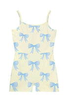 Shop Happy Camp3r Happy Camp3r Blue Bows Active Romper Suit Romper for women – premium loungewear and festival fashion at Spoiled Brat