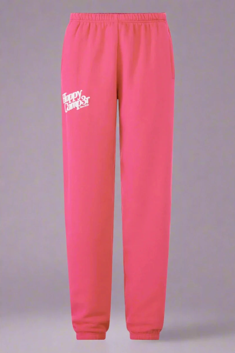 Shop Happy Camp3r Happy Camp3r Hot Pink Core Jogger Pants Leggings for women – premium loungewear and festival fashion at Spoiled Brat