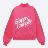 Shop Happy Camp3r Happy Camp3r Hot Pink Mockneck Sweatshirt Sweater for women – premium loungewear and festival fashion at Spoiled Brat