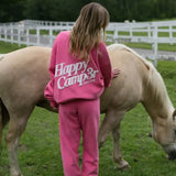 Shop Happy Camp3r Happy Camp3r Hot Pink Mockneck Sweatshirt Sweater for women – premium loungewear and festival fashion at Spoiled Brat