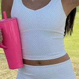 Shop Happy Camp3r Happy Camp3r Whispering Dots Athleisure Tank Top Tank Top for women – premium loungewear and festival fashion at Spoiled Brat