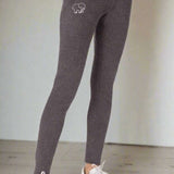 Shop Ivory Ella Ivory Ella Smiley Dark Heather Grey Knit Joggers Trousers for women – premium loungewear and festival fashion at Spoiled Brat