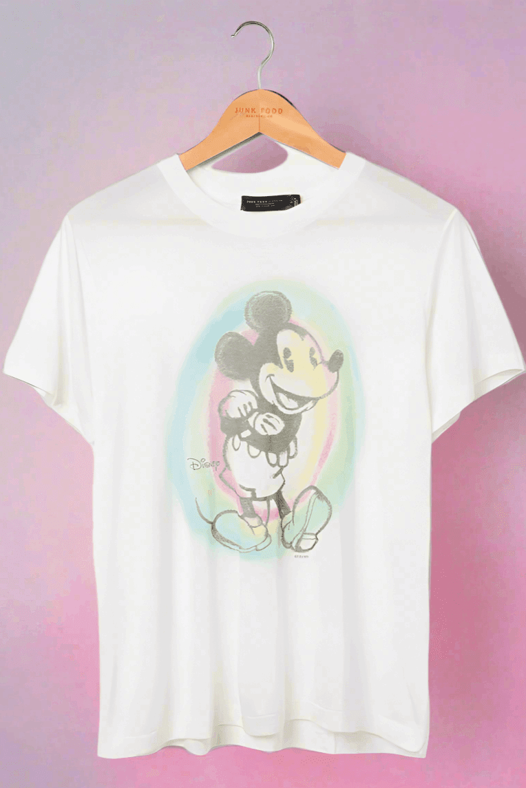 Shop Junk Food Junk Food Mickey Old School Spray Paint Vintage Tee T-Shirt for women – premium loungewear and festival fashion at Spoiled Brat