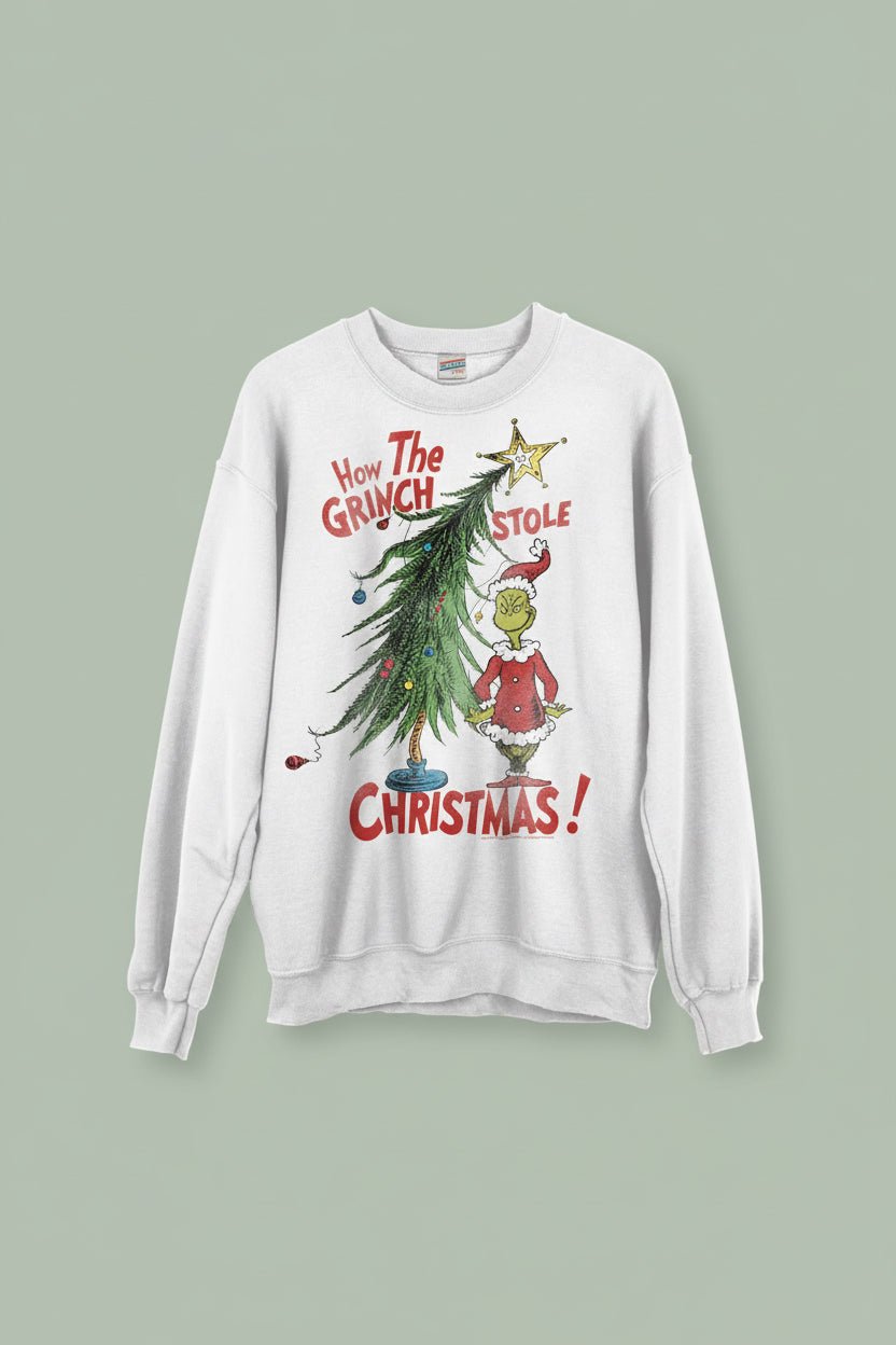 Shop Junk Food JUNKFOOD How The Grinch Stole Christmas Jumper Jumper for women – premium loungewear and festival fashion at Spoiled Brat