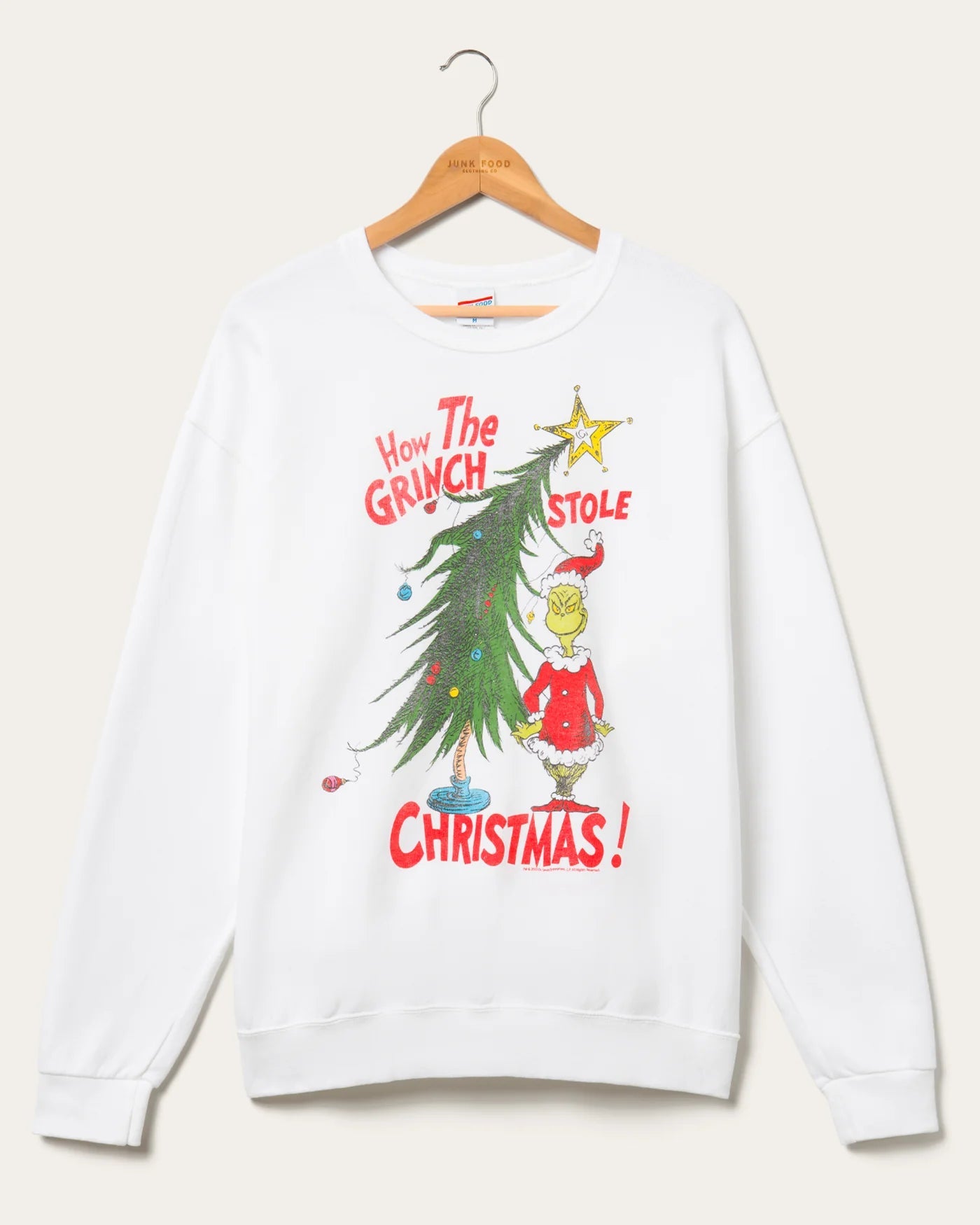 Shop Junk Food JUNKFOOD How The Grinch Stole Christmas Jumper Jumper for women – premium loungewear and festival fashion at Spoiled Brat