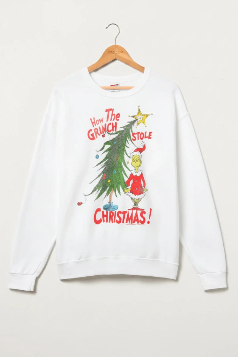 Shop Junk Food JUNKFOOD How The Grinch Stole Christmas Jumper Jumper for women – premium loungewear and festival fashion at Spoiled Brat
