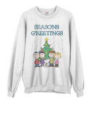 Shop Junk Food JUNKFOOD Peanuts Seasons Greetings Christmas Jumper Jumper for women – premium loungewear and festival fashion at Spoiled Brat