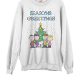 Shop Junk Food JUNKFOOD Peanuts Seasons Greetings Christmas Jumper Jumper for women – premium loungewear and festival fashion at Spoiled Brat