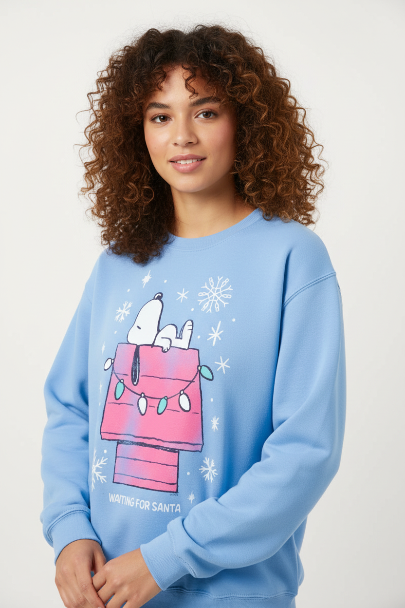 JUNKFOOD Snoopy Waiting for Santa Christmas Jumper - Spoiled Brat