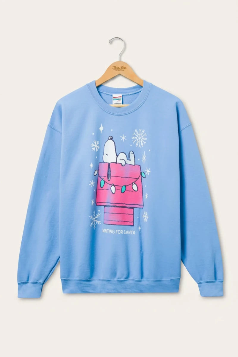 Shop Junk Food JUNKFOOD Snoopy Waiting for Santa Christmas Jumper Jumper for women – premium loungewear and festival fashion at Spoiled Brat