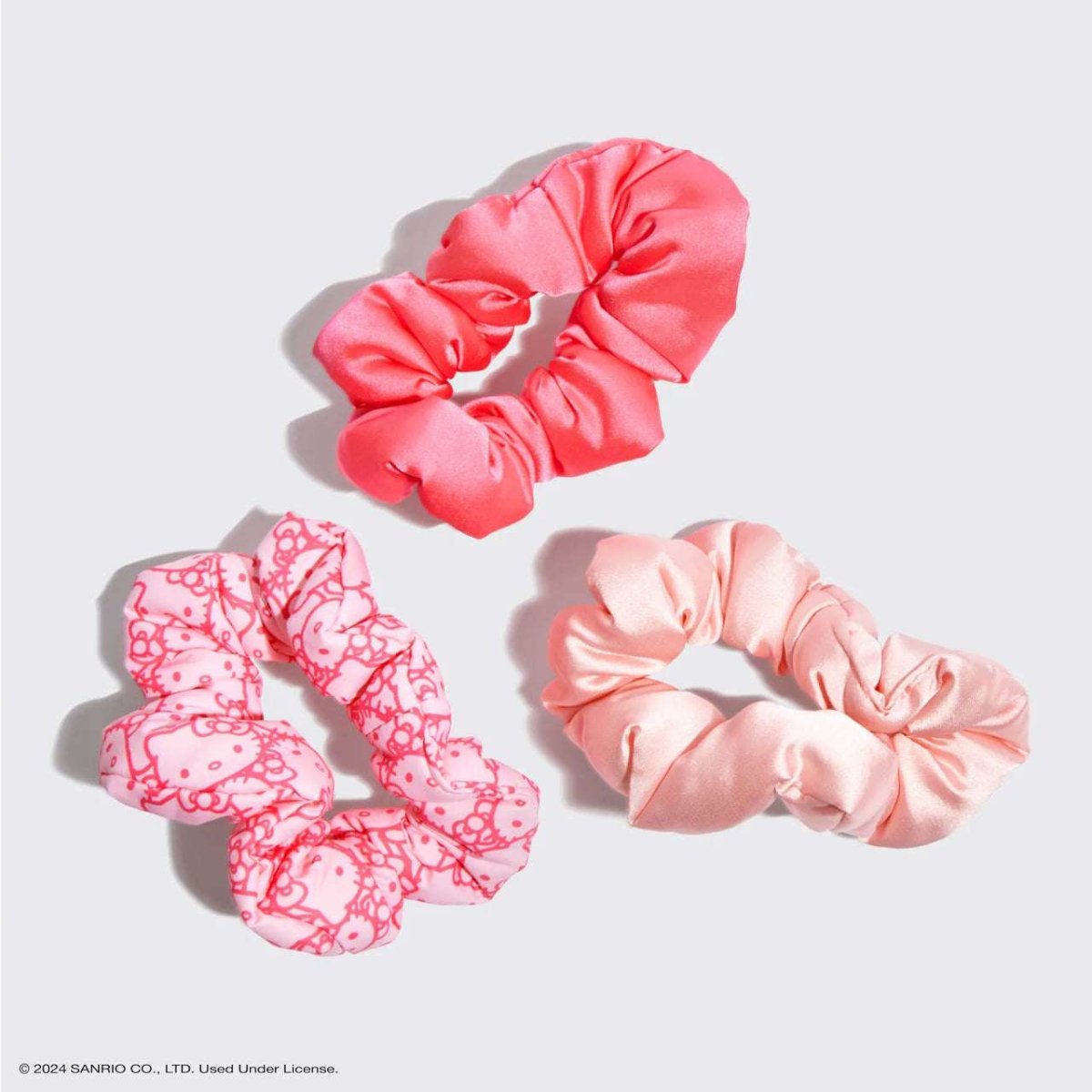 Shop Kitsch Hello Kitty x Kitsch Recycled Fabric Puffy Scrunchies 3pc Set Hair Band for women – premium loungewear and festival fashion at Spoiled Brat