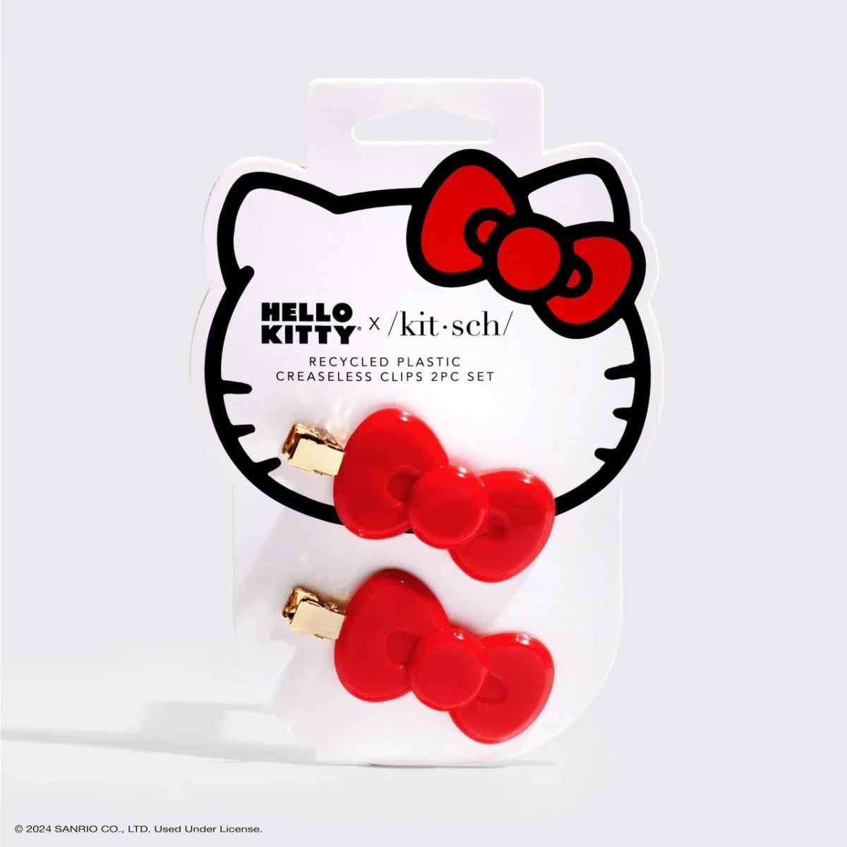 Shop Kitsch Hello Kitty x Kitsch Recycled Plastic Creaseless Clips 2pc Set Hair Band for women – premium loungewear and festival fashion at Spoiled Brat
