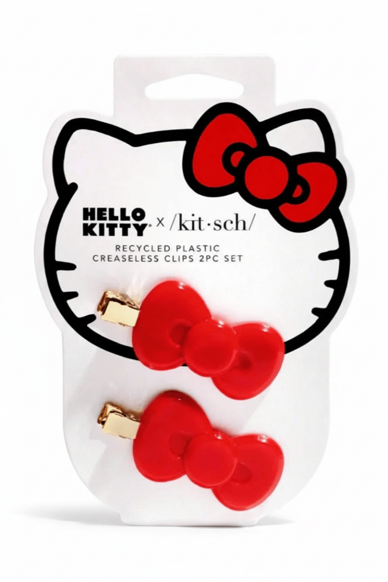 Shop Kitsch Hello Kitty x Kitsch Recycled Plastic Creaseless Clips 2pc Set Hair Band for women – premium loungewear and festival fashion at Spoiled Brat