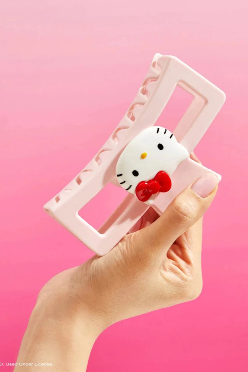 Shop Kitsch Hello Kitty x Kitsch Recycled Plastic Jumbo Open Shape Claw Clip 1pc - Hello Kitty Face Hair Band for women – premium loungewear and festival fashion at Spoiled Brat