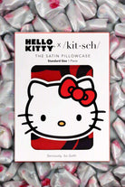 Hello Kitty x Kitsch Satin Pillowcase - Hello Kitty Bathes in a Sea of Bows by Kitsch – Pillow – Red | Spoiled Brat UK