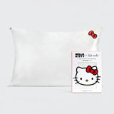 Shop Kitsch Hello Kitty x Kitsch Satin Pillowcase - Solid Ivory Hello Kitty Bow Pillow for women – premium loungewear and festival fashion at Spoiled Brat