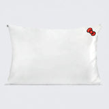 Shop Kitsch Hello Kitty x Kitsch Satin Pillowcase - Solid Ivory Hello Kitty Bow Pillow for women – premium loungewear and festival fashion at Spoiled Brat