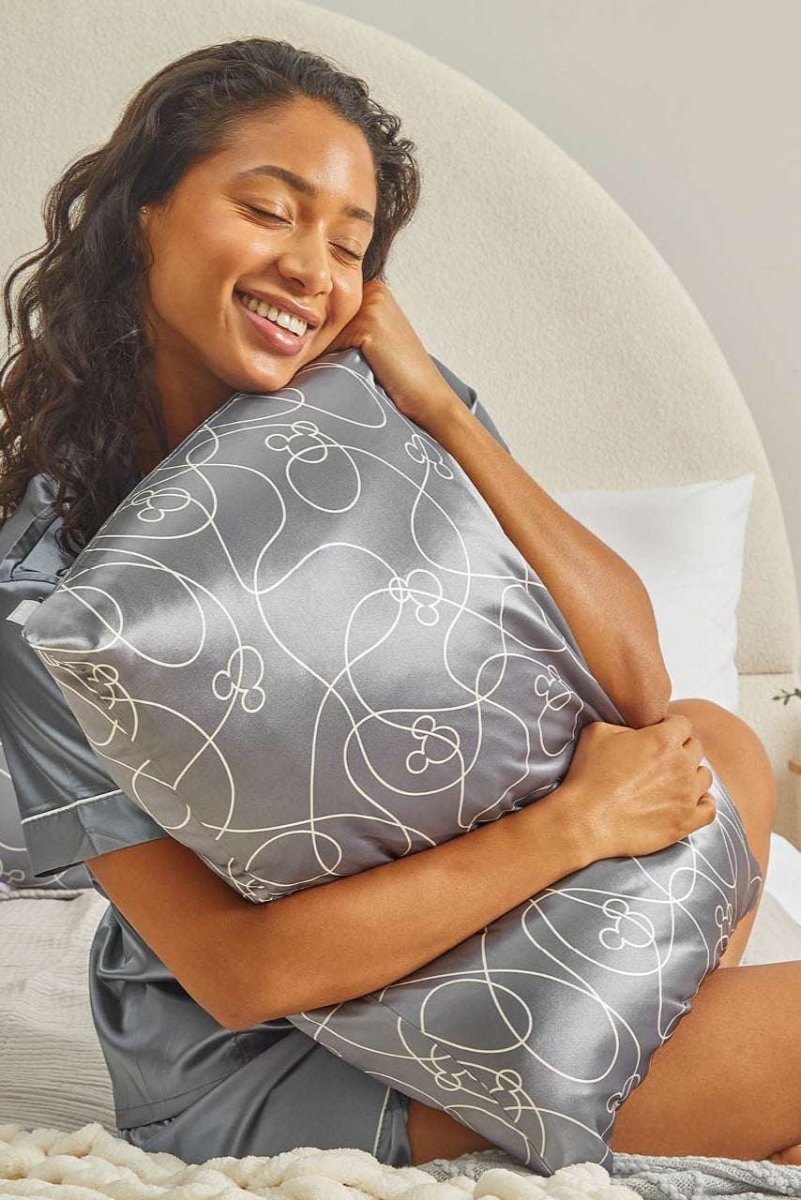 Shop Kitsch Kitsch & Mickey and Minnie Satin Pillowcase Standard Mickey Maze Pillow for women – premium loungewear and festival fashion at Spoiled Brat