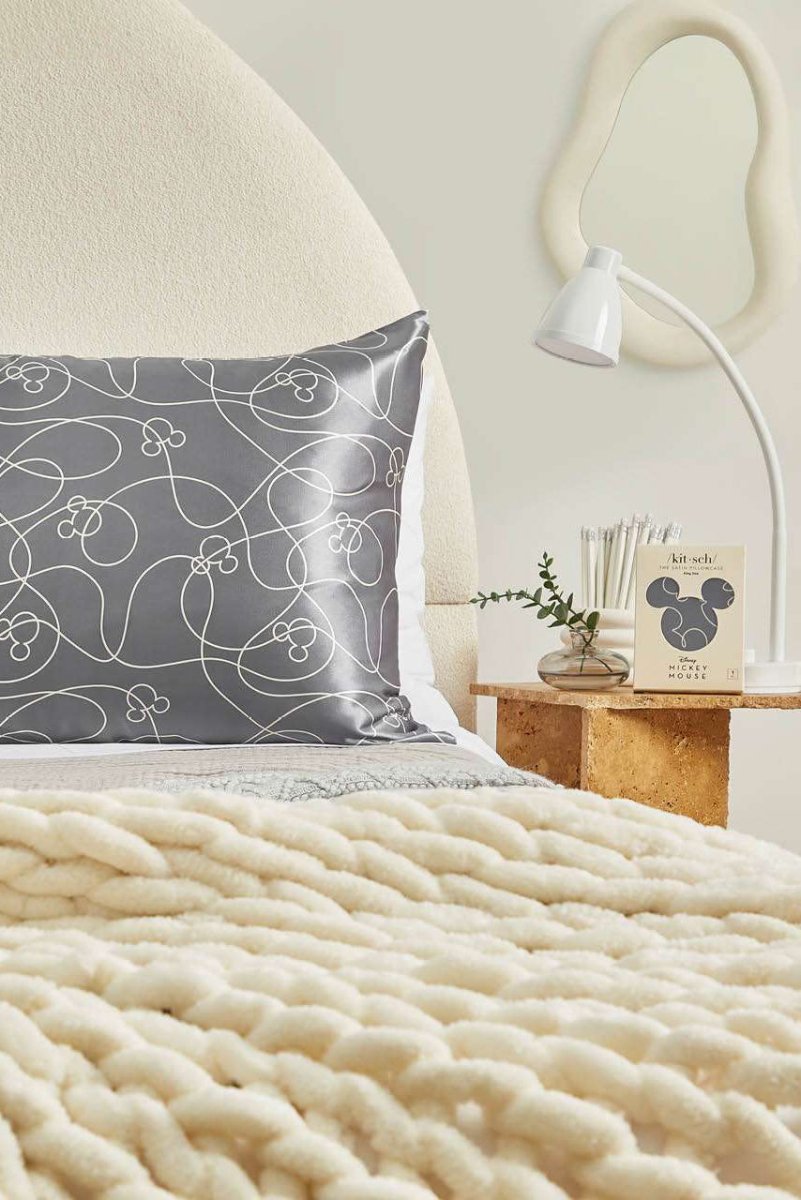 Shop Kitsch Kitsch & Mickey and Minnie Satin Pillowcase Standard Mickey Maze Pillow for women – premium loungewear and festival fashion at Spoiled Brat