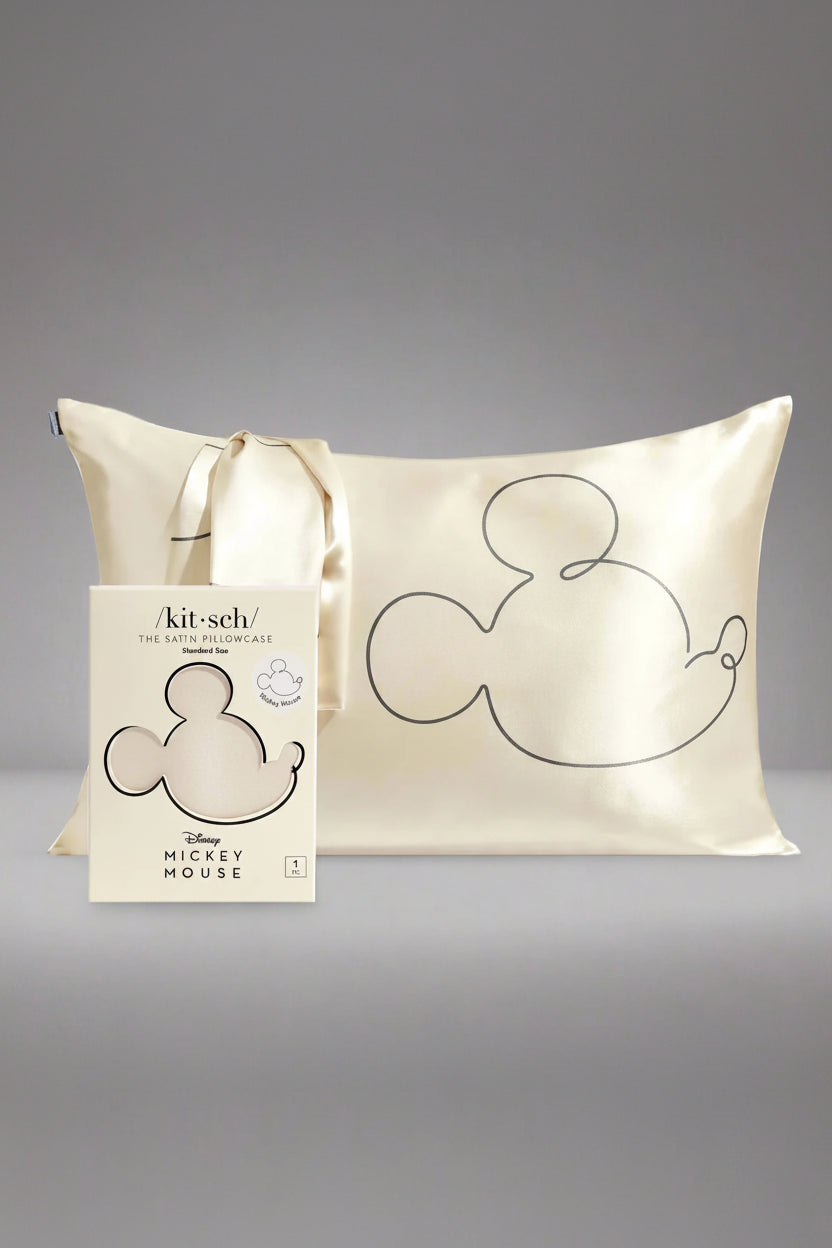 Shop Kitsch Kitsch & Mickey and Minnie Satin Pillowcase Standard Mr. Mouse Pillow for women – premium loungewear and festival fashion at Spoiled Brat