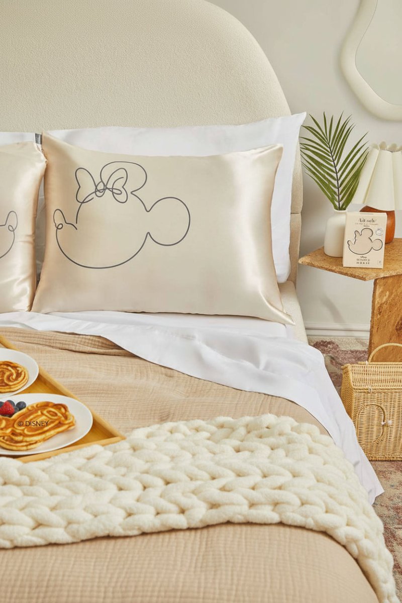 Shop Kitsch Kitsch & Mickey and Minnie Satin Pillowcase Standard Mrs Mouse Pillow for women – premium loungewear and festival fashion at Spoiled Brat