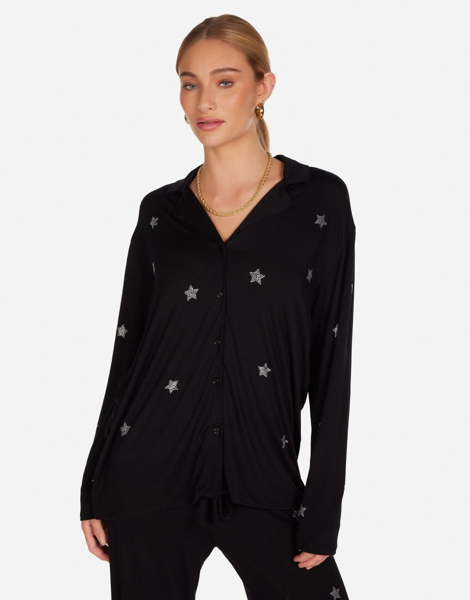 Shop Lauren Moshi Lauren Moshi Alison Crystal Mini Stars Pyjama Set Pyjamas for women – premium loungewear and festival fashion at Spoiled Brat