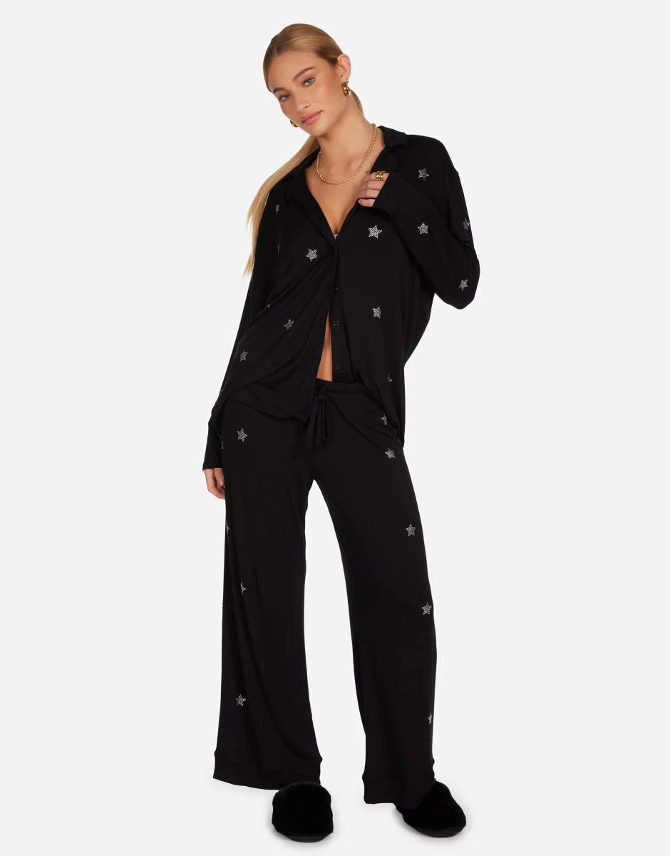 Shop Lauren Moshi Lauren Moshi Alison Crystal Mini Stars Pyjama Set Pyjamas for women – premium loungewear and festival fashion at Spoiled Brat