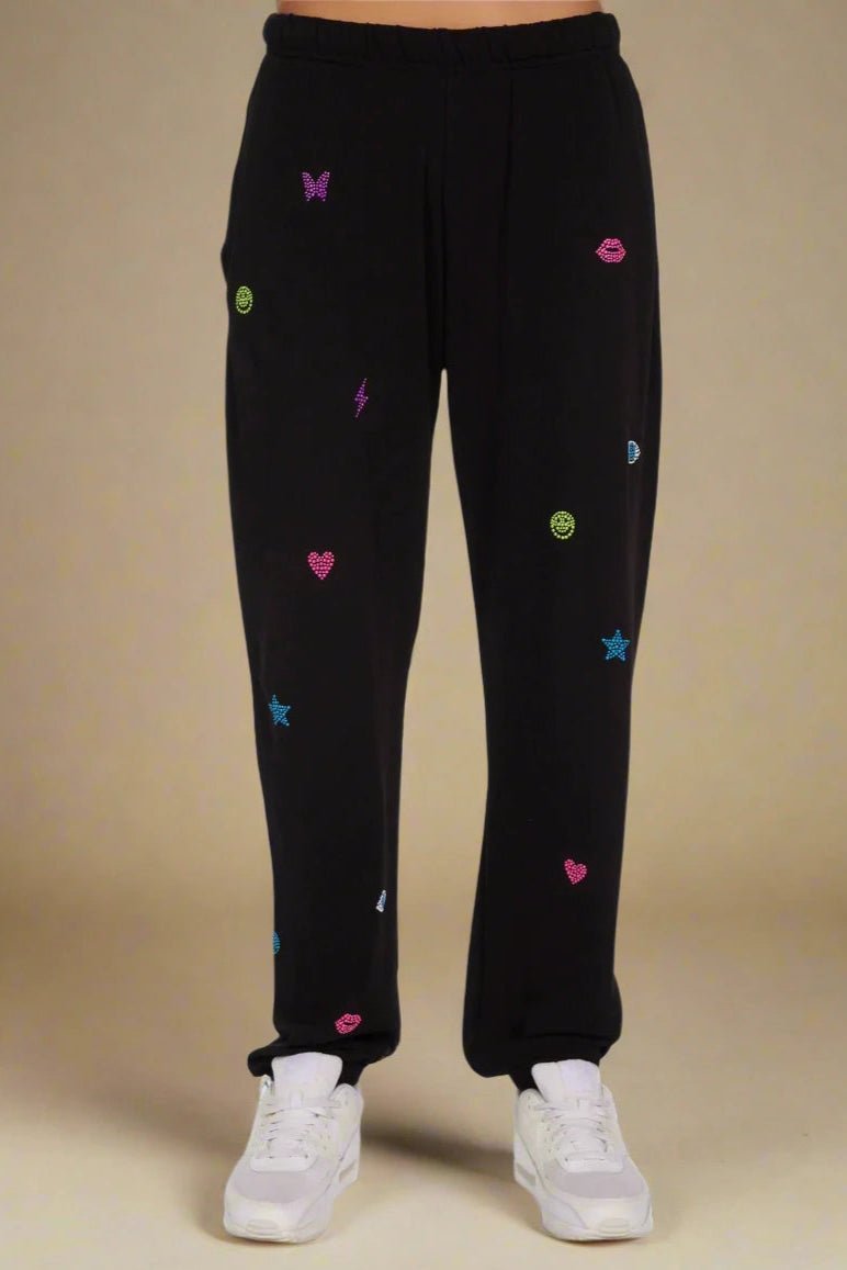 Lauren Moshi Chantria Neon Stud Elements Sweatpants - Spoiled Brat