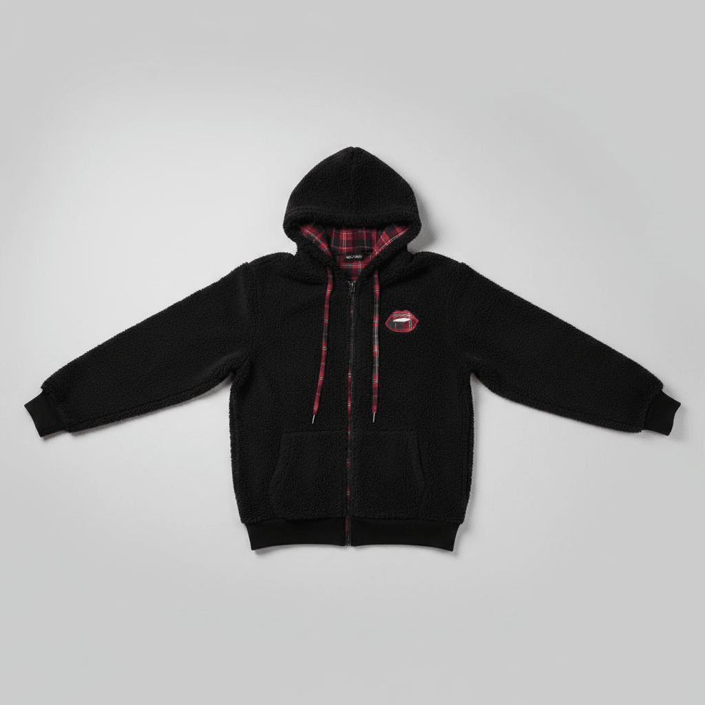Deandra Plaid Lip Sherpa Fleece Jacket