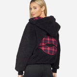 Shop Lauren Moshi Lauren Moshi Deandra Plaid Lip Sherpa Fleece Jacket Jacket for women – premium loungewear and festival fashion at Spoiled Brat