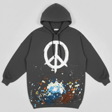 Shop Lauren Moshi Lauren Moshi Desiree Brush Peace Hoodie Dress Hooded Sweatshirt for women – premium loungewear and festival fashion at Spoiled Brat