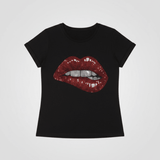 Shop Lauren Moshi Lauren Moshi Edda Crystal Biting Lip T-Shirt T-Shirt for women – premium loungewear and festival fashion at Spoiled Brat
